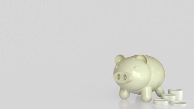 Piggy Bank ve para biriktirme konsepti 3D görüntüleme.