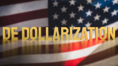 De dollarization on USA flag background  for Business concept 3d rendering clipart