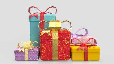 Kutlama için hediye kutusu ya da Tatil konsepti 3D yorumlama.