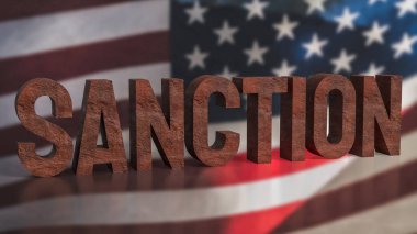 İş konsepti 3D sunumu için Amerika 'ya yaptırım.