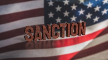 İş konsepti 3D sunumu için Amerika 'ya yaptırım.