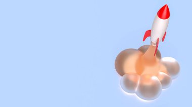 İş için Roket ya da 3D görüntüleme konseptini başlat.