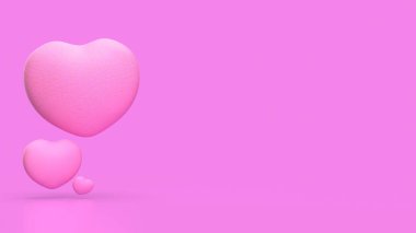 Sevgililer Günü veya Aşk Konsepti 3D Hazırlama İçin Pembe Arkaplanda Kalp.