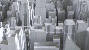 Mimari veya İş Konsepti için Şehir Binası 3B oluşturma.