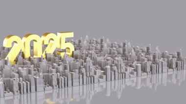 2025 number and city for Business concept 3d rendering. clipart