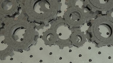 Motor veya Arkaplan konsepti 3B oluşturma için metal dişli.