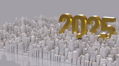 2025 number and city for Business concept 3d rendering. clipart