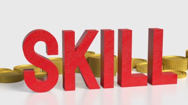 Eğitim için yetenekli metin ve madeni paralar veya konsept 3B oluşturma öğrenme.