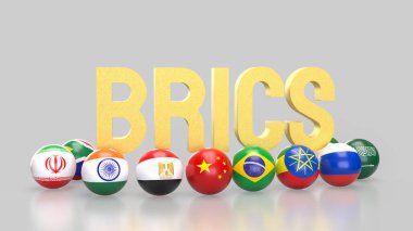 BRICS is an acronym for Economist  for Business concept 3d Rendering. clipart