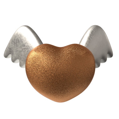 The Heart wing for Love or Valentine konsepti 3D Rendering.
