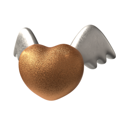 The Heart wing for Love or Valentine konsepti 3D Rendering.
