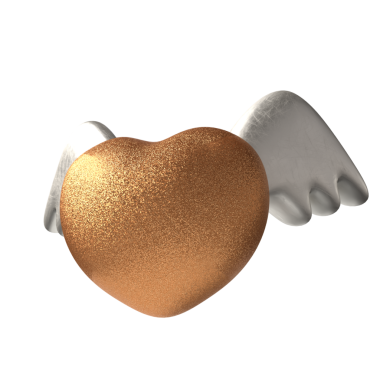 The Heart wing for Love or Valentine konsepti 3D Rendering.