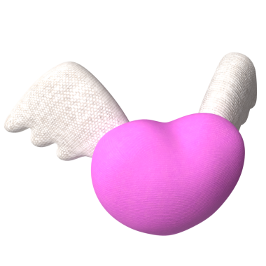 The Heart wing for Love or Valentine konsepti 3D Rendering.