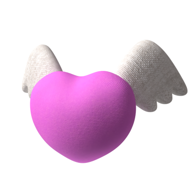 The Heart wing for Love or Valentine konsepti 3D Rendering.
