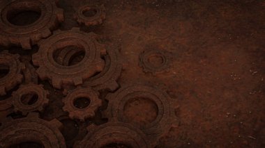 Motor veya Arkaplan konsepti 3D oluşturma için Rusty Dişlisi.