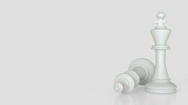 Hobi veya İş Konsepti 3D Hazırlama için Beyaz Kral satrancı.