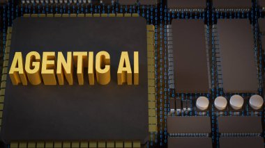 Agentic ai for technology or it concept 3d Rendering. clipart