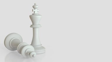 Hobi veya İş Konsepti 3D Hazırlama için Beyaz Kral satrancı.