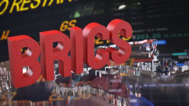 Kırmızı Briçler ve İş Konsepti için Dünya Haritası 3D Hazırlama.