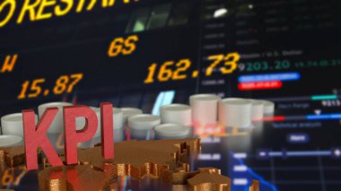 İş Konsepti 3d Hazırlama için KPI veya Anahtar Performans Göstergesi