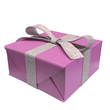 Kutlama veya tatil konsepti için pembe kutu.
