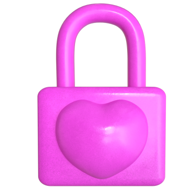 Güvenlik konsepti 3d oluşturma için pembe kilit.