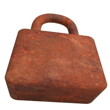 Güvenlik konsepti için paslı kilit 3d Hazırlama.