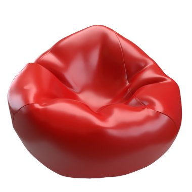 Kırmızı Fasulye Torbası İç veya Mobilya Konsepti 3D Hazırlama.