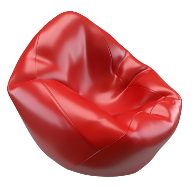 Kırmızı Fasulye Torbası İç veya Mobilya Konsepti 3D Hazırlama.