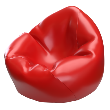 Kırmızı Fasulye Torbası İç veya Mobilya Konsepti 3D Hazırlama.