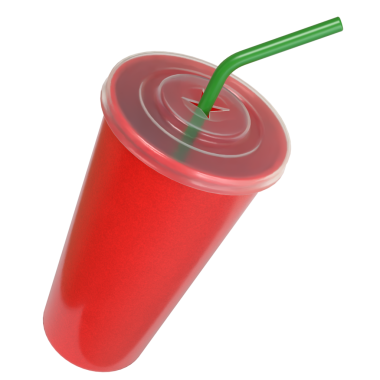 İçecek konsepti için kırmızı kağıt bardak 3 boyutlu hazırlama.