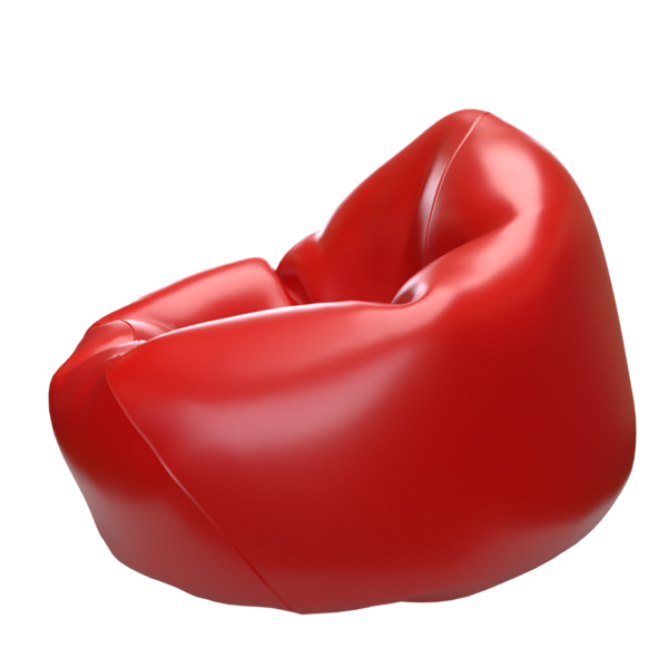 Kırmızı Fasulye Torbası İç veya Mobilya Konsepti 3D Hazırlama.