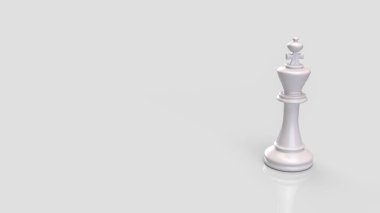 İş Konsepti 3D Hazırlama için Beyaz Kral satranç