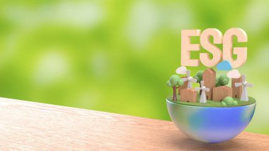 Dünya ve EG, ekolojik kavram 3d Hazırlama.