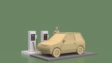 EV Teknoloji veya Ulaşım Konsepti 3d.