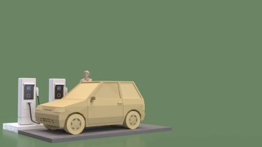 EV Teknoloji veya Ulaşım Konsepti 3d.