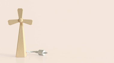 Eko ya da Enerji Konsepti 3D Hazırlama Yel Değirmeni.