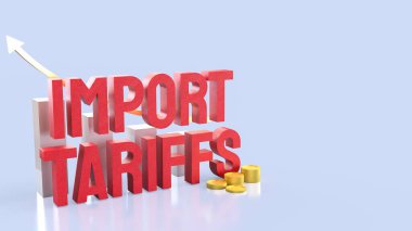 İş konsepti 3d oluşturma için gümrük vergisi ve grafiği aktar.