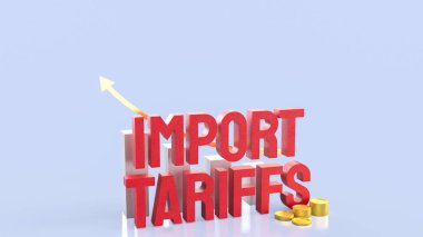 İş konsepti 3d oluşturma için gümrük vergisi ve grafiği aktar.