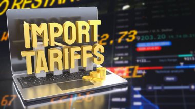 İş Konsepti 3d Hazırlama için Not Defteri 'ne gümrük tarifesi ve grafiği aktar.