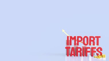 İş konsepti 3d oluşturma için gümrük vergisi ve grafiği aktar.