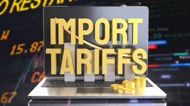 İş Konsepti 3d Hazırlama için Not Defteri 'ne gümrük tarifesi ve grafiği aktar.