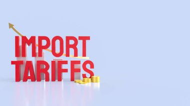 İş konsepti 3d oluşturma için gümrük vergisi ve grafiği aktar.