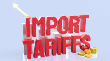 İş konsepti 3d oluşturma için gümrük vergisi ve grafiği aktar.