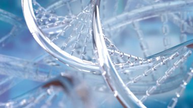 Bilim ya da teknoloji konsepti için kristal DNA 3D oluşturma.