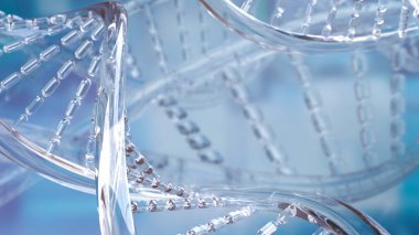 Bilim ya da teknoloji konsepti için kristal DNA 3D oluşturma.