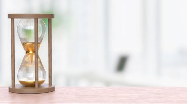 Zaman konsepti için kum saati 3d oluşturma