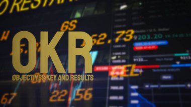 İş Konsepti 3d Hazırlama için OKR veya Hedef ve Anahtar Sonuçları.