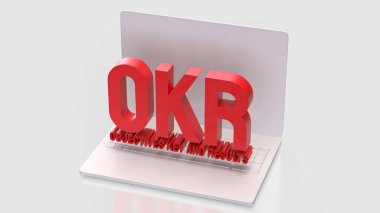 İş Konsepti 3d Hazırlama için OKR veya Hedef ve Anahtar Sonuçları.