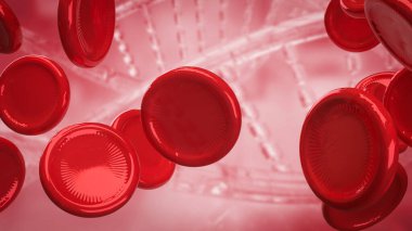 Bilim için kırmızı kan hücresi veya tıbbi konsept 3D oluşturma.